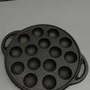 Cast Iron Takoyaki Pan, Takoyaki Maker Baking Pan 15 Holes, Takoyaki Maker Skillet, Octopus Ball Maker Round Cooking Plate 9" (9 inch)