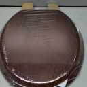 Angel Shield Durable Wood Veneer Natural Toilet Seat Metal Hinged Easy Clean Anti-scratch American Standard(Round,Dark Walnut)