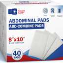GauzeCare Sterile Abdominal- ABD Combine Pads| 40-Pack, 8x10 Inches| Extra Absorbent & Thick, Individually Wrapped Wound Dressing, First Aid Pads| Surgical-Grade, Nonstick- for Heavy Leakage, Post Op