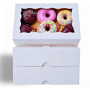 20PCS 7x4x1 nch Cookie Boxes with Window Chocolate Truffle Boxes Orec Boxes Pastry Bakery Boxes Dount Boxes Browine Soap Treat Boxes for Party Favors Wedding Christmas Valentine's (White)