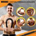 Power Twister Bar, 20-110 LBS Chest & Arm Exerciser with Wrist Straps, Non-Slip Grip Spring Exercise Bar for Upper Body Strength Training