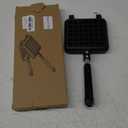 Baffect Non-stick Cast Aluminum Stovetop Waffle Iron, 5.7 Inches Camping Waffle Maker Pan, Portable Stove Top Aluminum Waffle Maker Pan for Family Breakfast Baking (11.8*5.7*1.2in)