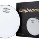 Glory Hand Held Tambourine Drum 10 inch Bell Birch Metal Jingles Percussion Gift Musical Drum Instrument for KTV Party Games (10 inch)