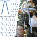 SIMISI RIBBON 24 Pcs Light Blue Velvet Christmas Tree Bows Door Garland Decor Vintage Wreath Bow (3/8'' Wide, 5 * 7 inch)