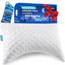 Side Sleeper Pillows for Neck & Shoulder Comfort - Ergonomic Curved Crescent Design, Adjustable Shredded Memory Foam, Cooling & Soft Cover, Extra Fill Included, Queen Size