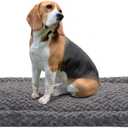 Washable Dog Bed Mat Ultra Soft Dog Crate Pad Comfy Fluffy Pet Kennel Beds Sleeping Mattress for Large Jumbo Medium Small Dogs, 35 x 22 Inch, Gray (Grey)