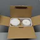 ONEMORE Ramekins with Lids, 12 oz Ceramic Small Casserole Dish with Handles & Brown Rim for Baking Soup, Speckled Oven Safe Mini Dutch Oven Rustic Cocotte Set of 4 for Individual Serving, Creamy White