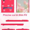 Jusy Compatible with iPhone XR Case with Card Holder, Cute Bow Design with Card Holder Phone Cover for Women Girls, Soft Silicone Protective Wallet Case - Hot Pink