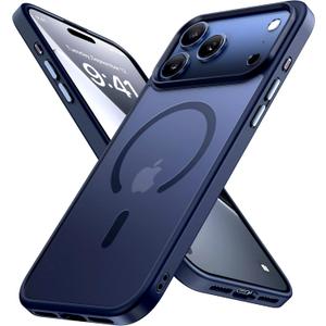 Miracase Magnetic for iPhone 17 Pro Max Case (Compatible with MagSafe) with Screen Protector Military-Grade Protection, Anti-Fingerprint Matte Phone Cover for iPhone 17 Pro Max 6.9 inch, Blue