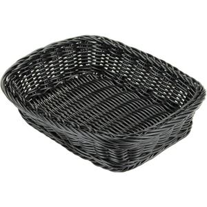 G.E.T. WB-1508-BK Rectangular Polyweave Bread Roll Serving Basket, 11.5" x 8.5", Black