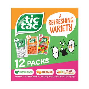 Tic Tac Flavor Variety Pack, Bulk 12 Pack, On-The-Go Refreshment, 1 oz Each (EXP 01/01/26)
