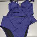 Aleumdr Women's V-Wire Tankini Sets Ruched Two Piece Swimsuit Bathing Suit Color Block Swim Tops with Bottoms XL