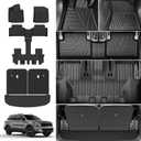 TPE All-Weather Floor Mats for Kia Sorento 2021-2024 2025 (Not Hybrid) | Custom Fit Floor Mats&Trunk Mat with Backrest Mats,Durable, Odorless, Easy to Clean (6-Piece Set, Black)