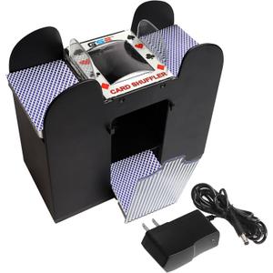 GSE Games & Sports Expert 6-Deck Automatic Card Shuffler, AC/DC-Power & Battery-Operated Shuffler Machines for Playing Cards, Blackjack, Texas Hold'em, Canasta, Bridge, UNO