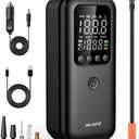 NUSTE Tire Inflator Portable Air Compressor, 3X Fast Air Pump for Car Tires, 150PSI Electric Tire Pump with Digital Pressure Gauge, LED Light, Bike Pump, Motorcycle, Ball, Car Accessories