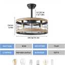 20in Farmhouse Fandelier Caged Ceiling Fans with Lights Flush Mount