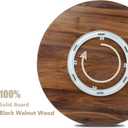 27 Inches Black Walnut Wood Lazy Susan Organizer, Solid Wooden Round Turntable, Rotating Tray for Table Top/Counter Top