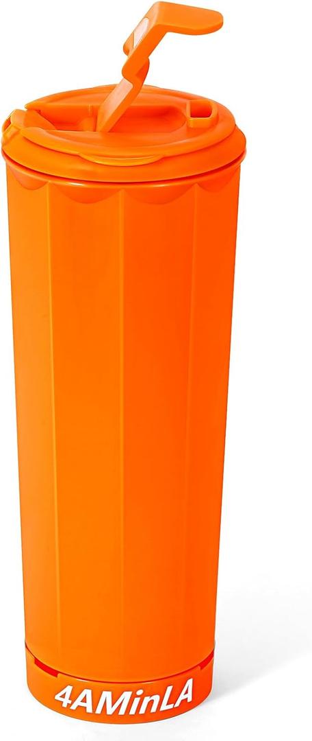 20 oz Cup with Horn - The Perfect Tumbler for Sports Fans - Reusable Water Bottle Ideal for Cheering at Game day, Tailgating, Celebration. (Orange)