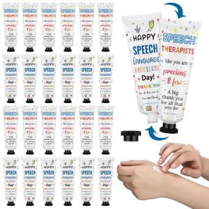 Loopeer 24pcs Speech Language Pathologist Gifts Hand Cream Gift Set Speech Therapy Gifts Travel Size Hand Lotion Slp Appreciation Gift for Therapists Graduation Retirement Birthday
