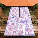 ARTSGOO Rectangle Outdoor Tablecloth with Umbrella Hole and Zipper Waterproof Rectangle Fitted Tablecloth with Elastic Edge, Wipeable Outdoor Table Cover for Patio, Garden, Picnic 48" x 30"