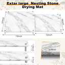 2 Tiers 20"x16"&16"x12" Large Stone Dish Drying Mat, Marble Color, 16"x20" & 12"x16"