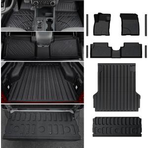 Mabett Truck Bed Mat with Tailgate Mat and Floor Mats with Door Sill Protectors for Ford Maverick Hybrid Model 2026 2022-2025,All - Weather TPE Liners Accessories(NOT fit Gasoline)