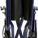 Drive Medical Deluxe Lightweight Aluminum Transport Wheelchair, Blue, 17"