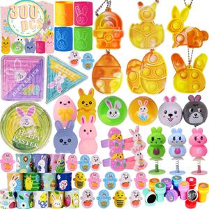 300 Pcs Bulk Easter Eggs Fillers Toys for Kids, Easter Goodie Bag Stuffers Party Favors, Easter Basket Fillers for Boys Girls Hunt Prizes Classroom Gifts