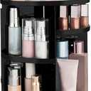 HBlife 360 Rotating Makeup Organizer Adjustable Carousel Large Capacity Revolving Perfume Organizer Skincare Organizers Cosmetic Storage Spinning Holder for Vanity, Black