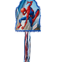 Disney Marvel Spider-Man Pinata Hanging Pull String Decoration, Blue/Red, for Birthday Parties