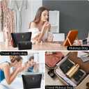 Mom Gifts| Initial Makeup Bag Set for Women Girls Personalized Gifts for Bridesmaid Teachers Graduation Friend Female PU Leather Cosmetic Travel Toiletry Bag(Black,T)