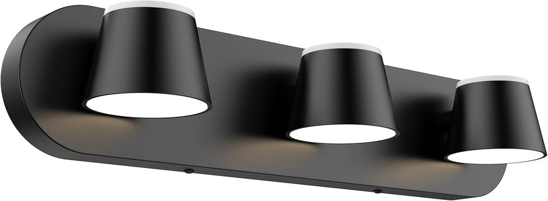 URSOLA 3 Light Bathroom Vanity Light, LED Black Vanity Light Fixtures, Up and Down Rotatable Dimmable, 20 inch Bathroom Lighting Fixtures Over Mirror