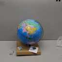 Exerz Illuminated World Globe 9.1-inch Diameter Metal Base - Political Map (Day) Constellation Globe (Night) - 2 in 1 Light up Cable Free LED lamp