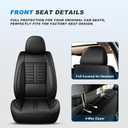 2 Front Seat Covers Fit for Jeep Grand Cherokee 2005-2025 2026, Premium Car Seat Covers Cushion with Lumbar Support Waterproof Faux Leather Vehicle Seat Protector (2 Seat, Black)