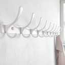 SKOLOO Wall Mounted Coat Rack - 10 Hooks, Heavy Duty, Stainless Steel, Metal Wall Hangers, Sturdy Coat Hooks for Hanging Coats, Jacket, Clothes, Hat, White