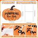 4 Pcs Fall Pumpkin Plastic Yard Sign, 15.7 x 13 in Garden Stakes
