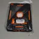 ZoneFoker Case for iPad 9th/8th/7th Generation 2021/2020/2019(10.2 inch), Heavy Duty Military Grade Shockproof Rugged Protective 10.2" Cover with Built-in Stand for iPad 9 8 7 Gen(Black+Orange)