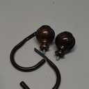 KAMANINA Decorative Curtain Drapery Holdbacks, Curtain Tiebacks Hooks with Screws Wall Mounted, Netted Texture Finials for Drapes Window Home Decoration, Bronze (1 Pair/2 Pack), Small