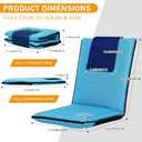 FASTMOMENT Floor Chair with Back Support 14-Position Adjustable Floor Chair Portable Ground Seating for Adults Foldable Meditation Seat with Japanese KOYO Bearings & Washable Linen Cover (Bright Blue)