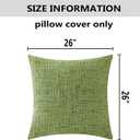 Home Brilliant Pillow Covers 26 x 26 Large Chenille Velvet Decorative European Pillow Cases for Patio Decor, 66x66cm (26inch) Set of 2, Apple Green
