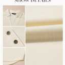 Dokotoo Womens Summer Shirts Casual Short Sleeve 1/4 Button Solid Collar Neck Curved Hem Pullover Sweatshirts Tops (Beige, S)