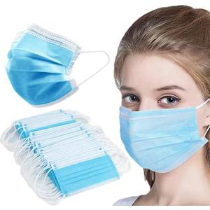 NNPCBT Blue Disposable Face Masks 100 Pack,3-Ply Breathable Mask For Adults,Great For Outdoors,Home, Office, School