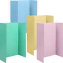 Mooliwe 4 Pack 48" X 36" Trifold Poster Board, Large Colored Foldable Corrugated Projects Display Board with Scalloped Borders for Science Fair Events, School Projects, Back to School Supplies