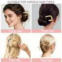 12 PCS French Hair Pins for Women, French Twist Hair Pins U-Shaped Pearl French Pins for Bun and Updo Hair Styling Pins, Metal Hair Fork Hair Accessories for All Hair Types