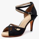 Women's Professional Latin Dance Shoes Satin Salsa Ballroom Wedding Dancing 3.3 inch Heel Height, 40 Size