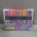 ARTISTRO 36 Brush Marker Pens Coloring Markers for Adults Brush Tip & 0.4mm Fineliner Pens Coloring Markers No Bleeding