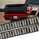 Nilight Truck Tailgate Light Strip 60" Quad Row 648 LED Strip with Red Running Brake Lights White Reverse Lamp Amber Turn Signals