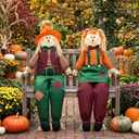 2 Pack 60" Large Scarecrow Thanksgiving Fall Sitting Scarecrow, Lovely