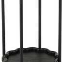 Deco 79 Wood Side End Accent Table Floral Inspired 2 Level End Table with Metal Legs, Side Table 15" x 15" x 24", Black
