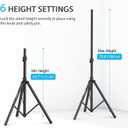 Tripod Speaker Stands Pair 44"-70" PA DJ Stand with Carrying Bags